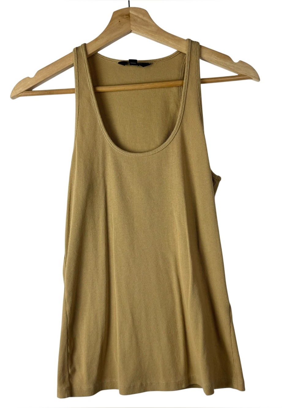 Banana Republic Camel Brown Scoop Neck Ribbed Basic Tank Top S